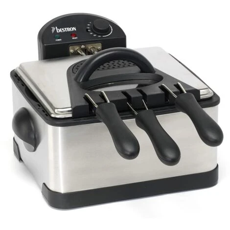 DF402B Friggitrice Famiglia 2000 W 3 Cestelli Bestron 1 DF402B Friggitrice Famiglia 2000 W 3 Cestelli Bestron