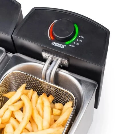 Friggitrice Elettrica Princess Doppia Vasca 2 Cestelli Potenza 2x1800 Watt 5 Friggitrice Elettrica Princess Doppia Vasca 2 Cestelli Potenza 2x1800 Watt - immagine 5