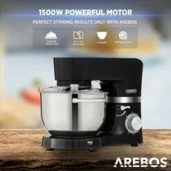 AREBOS Robot Da Cucina 1500W 6L In Acciaio Inox 6 Gradini Silenzioso Nero -Rowenta Negozio 26673627 4
