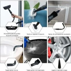 Pulitore Vapore 350 Ml, Pulitore A Vapore Portatile Multiuso 3 Bar, Con 9 Accessori (Blu) 7 Pulitore Vapore 350 Ml, Pulitore A Vapore Portatile Multiuso 3 Bar, Con 9 Accessori (Blu) -Rowenta Negozio 26693437 3