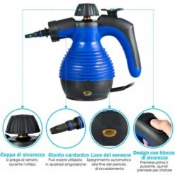 Pulitore Vapore 350 Ml, Pulitore A Vapore Portatile Multiuso 3 Bar, Con 9 Accessori (Blu) 8 Pulitore Vapore 350 Ml, Pulitore A Vapore Portatile Multiuso 3 Bar, Con 9 Accessori (Blu) -Rowenta Negozio 26693437 4