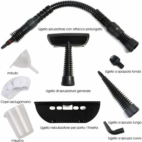 Pulitore Vapore 350 Ml, Pulitore A Vapore Portatile Multiuso 3 Bar, Con 9 Accessori (Blu) 5 Pulitore Vapore 350 Ml, Pulitore A Vapore Portatile Multiuso 3 Bar, Con 9 Accessori (Blu) - immagine 5