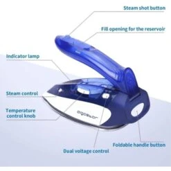 FERRO DA STIRO A VAPORE REGOLABILE CON PIASTRA IN ACCIAIO PIEGHEVOLE 1100W 80ML -Rowenta Negozio 38285345 5