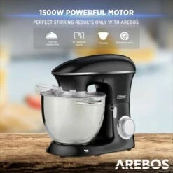 AREBOS Robot Da Cucina 1500W XXL 8 L In Acciaio Inox 6 Gradini Nero Silenzioso -Rowenta Negozio 41590615 4