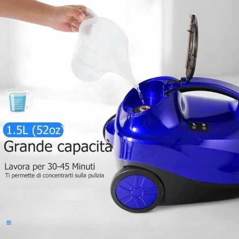 Pulitore A Vapore Professionale 2000W Per Uso Domestico, Scopa A Vapore Elimina Il 99,9% Di Virus, Rosso, 114,3x43,2x22,9 Cm 3 Pulitore A Vapore Professionale 2000W Per Uso Domestico, Scopa A Vapore Elimina Il 99,9% Di Virus, Rosso, 114,3x43,2x22,9 Cm - immagine 3