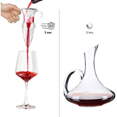 Todeco Decanter Per Vino, Aeratore Vino Rosso - Scatola: Pacco Regalo - Materiale: Acrilico - Con Anse 4 Todeco Decanter Per Vino, Aeratore Vino Rosso - Scatola: Pacco Regalo - Materiale: Acrilico - Con Anse - immagine 4