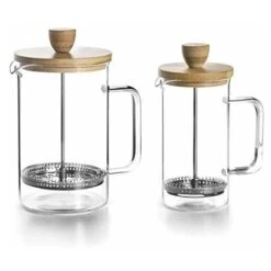 Rowenta Negozio 12 Lacor - 62168, Caffettiera Francese Wood, 6 Tazze, 0,8 Litri, Acciaio 18/10