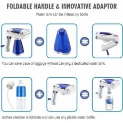 HIASDFLS Piroscafo Da Viaggio, Stendibiancheria, Ferro Da Stiro A Vapore, Riscaldamento 25S, Mini Formato Con Serbatoio D'acqua Da 250 Ml, Ferro Da Stiro Portatile Da Viaggio Per Tutti I Tessuti, Senz -Rowenta Negozio 55527629 5