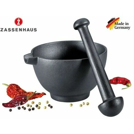 MORTAIO CON PESTELLO IN GHISA CON TRATTAMENTO ALIMENTARE ZASSENHAUS GERMANY