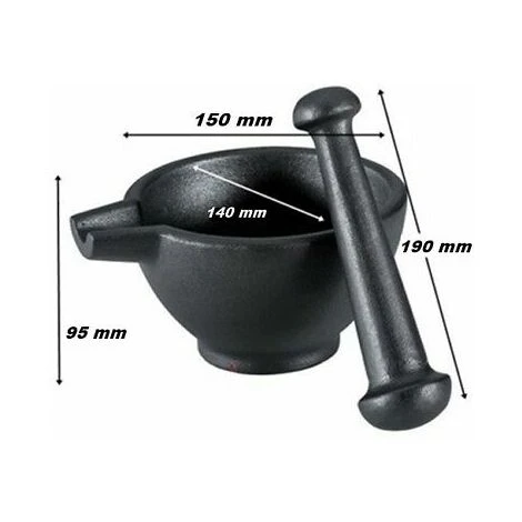 MORTAIO CON PESTELLO IN GHISA CON TRATTAMENTO ALIMENTARE ZASSENHAUS GERMANY 2 MORTAIO CON PESTELLO IN GHISA CON TRATTAMENTO ALIMENTARE ZASSENHAUS GERMANY - immagine 2