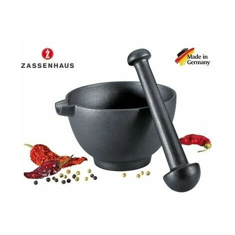 MORTAIO CON PESTELLO IN GHISA CON TRATTAMENTO ALIMENTARE ZASSENHAUS GERMANY 3 MORTAIO CON PESTELLO IN GHISA CON TRATTAMENTO ALIMENTARE ZASSENHAUS GERMANY - immagine 3