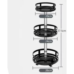 Supporto Dispenser Contenitore Portaspezie In Metallo 3 Ripiani Girevoli Rotondo -Rowenta Negozio 59587845 5