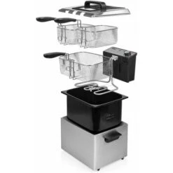 Princess 185000 Friggitrice Capacita' 5 Litri Potenza 3270 W Zona Fredda 3 Cestini Struttura In Acciaio Inox -Rowenta Negozio 59675237 5