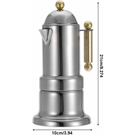 Caffettiera Con Piano Cottura In Acciaio Inossidabile Da 4 Tazze Pentola Per Caffè Espresso Durevole Pentola Per Moka In Argento Con Valvola Di Sicurezza 2 Caffettiera Con Piano Cottura In Acciaio Inossidabile Da 4 Tazze Pentola Per Caffè Espresso Durevole Pentola Per Moka In Argento Con Valvola Di Sicurezza - immagine 2