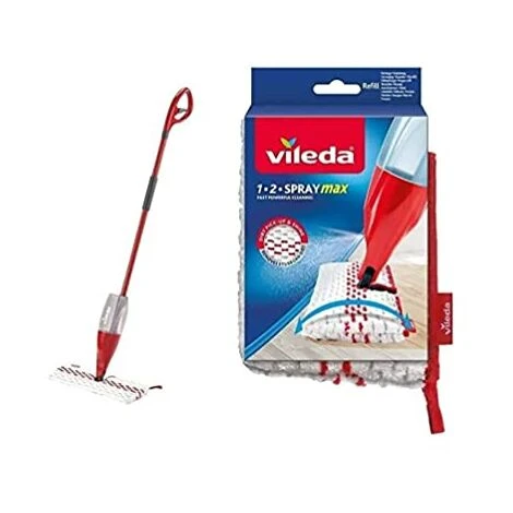 Vileda 1.2 Spray Max, Sistema Lavapavimenti Spray Con 2 Panni Di Ricambio In Microfibra 1 Vileda 1.2 Spray Max, Sistema Lavapavimenti Spray Con 2 Panni Di Ricambio In Microfibra