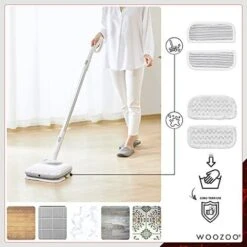 Woozoo ® By Ohyama, Set Di 2 Tamponi Morbidi, Progettato Per Assorbire Liquidi, Poliestere/nylon, Lavabile A Mano, Per Electric Mop IC-M01 - Soft PadMC-S01 - Bianco -Rowenta Negozio 70878081 3