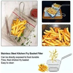 Cestello Per Friggitrice A Filo Metallico Da 8 Pezzi, Mini Patatine In Acciaio Inossidabile Cestini Per Friggere Display Per Alimenti Setaccio Per Patate Strumento Di Cottura Ideale -Rowenta Negozio 71373246 4