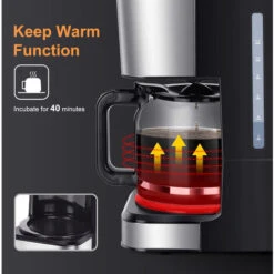 Taylor Swoden Darcy - Macchina Da Caffè 950W Con Filtro Riutilizzabile E Piatto Base Caldo, Capacità 1,5 Litri, Sistema Antigoccia, Timer, Senza BPA, Nero -Rowenta Negozio 72603453 4