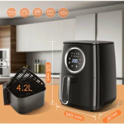 Aigostar Odin - Friggitrice Ad Aria, 8-in-1 Ricettario, Friggitrice Senza Olio Da 1400W, 4.2L, Touch Screen LED, Slot Raccogli Cavo, Senza BPA, Cestino Antiaderente Rimovibile, Nero 9 Aigostar Odin - Friggitrice Ad Aria, 8-in-1 Ricettario, Friggitrice Senza Olio Da 1400W, 4.2L, Touch Screen LED, Slot Raccogli Cavo, Senza BPA, Cestino Antiaderente Rimovibile, Nero -Rowenta Negozio 72603462 5