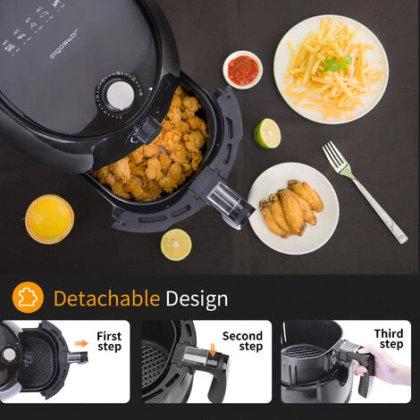 Aigostar Hayden 30PYC - Friggitrice Ad Aria Elettrica, 1500 W, 3,5 Litri, Cestino Per Friggere Antiaderente, Funzione Di Spegnimento Automatico, Senza Olio, Facile Da Pulire, BPA Free. 5 Aigostar Hayden 30PYC - Friggitrice Ad Aria Elettrica, 1500 W, 3,5 Litri, Cestino Per Friggere Antiaderente, Funzione Di Spegnimento Automatico, Senza Olio, Facile Da Pulire, BPA Free. - immagine 5