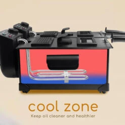 Aigostar Feast - Friggitrice Doppia Vasca. Capacità Totale 6L, 2 Cestelli Da 3L. Controllo Termostatico, Coperchi Con Finestre. Friggitrice Elettrica Professionale Senza BPA.3600W -Rowenta Negozio 72603474 4