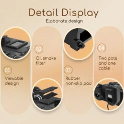 Aigostar Feast - Friggitrice Doppia Vasca. Capacità Totale 6L, 2 Cestelli Da 3L. Controllo Termostatico, Coperchi Con Finestre. Friggitrice Elettrica Professionale Senza BPA.3600W -Rowenta Negozio 72603474 5