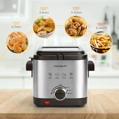 Aigostar Fries 30IZD - Friggitrice Compatta Da 1,5 L In Acciaio Inox, 1000 Watt Con Finestra Di Visualizzazione, Controllo Temperatura, Design Esclusivo. 2 Aigostar Fries 30IZD - Friggitrice Compatta Da 1,5 L In Acciaio Inox, 1000 Watt Con Finestra Di Visualizzazione, Controllo Temperatura, Design Esclusivo. - immagine 2