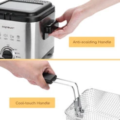 Aigostar Fries 30IZD - Friggitrice Compatta Da 1,5 L In Acciaio Inox, 1000 Watt Con Finestra Di Visualizzazione, Controllo Temperatura, Design Esclusivo. 9 Aigostar Fries 30IZD - Friggitrice Compatta Da 1,5 L In Acciaio Inox, 1000 Watt Con Finestra Di Visualizzazione, Controllo Temperatura, Design Esclusivo. -Rowenta Negozio 72603515 5