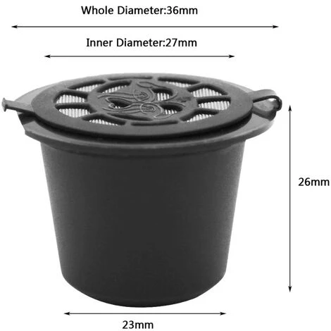 6 Pezzi Riutilizzabili Tazza Di Capsule Di Caffè Con Cucchiaio Pennello Nero Ricaricabile Capsule Di Caffè Ricarica Filtro Stoviglie Regalo 3 6 Pezzi Riutilizzabili Tazza Di Capsule Di Caffè Con Cucchiaio Pennello Nero Ricaricabile Capsule Di Caffè Ricarica Filtro Stoviglie Regalo - immagine 3