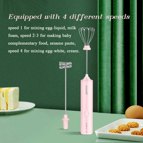 Mixer Per Alimenti Elettrico Senza Fili Per Uso Domestico 4 Velocità Impastatrice Regolabile Frullatore Per Uova Frullino Per Uova Mixer Multifunzionale (verde) 2 Mixer Per Alimenti Elettrico Senza Fili Per Uso Domestico 4 Velocità Impastatrice Regolabile Frullatore Per Uova Frullino Per Uova Mixer Multifunzionale (verde) - immagine 2