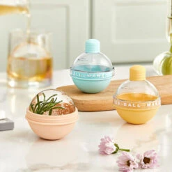 1pc Ice Ball Maker 2,4 Pollici Big Ice Ball Stampo In Silicone A Forma Di Bulbo Carino Con Imbuto Per Cocktail Di Whisky (blu, 1 Pz Con Imbuto) -Rowenta Negozio 77495809 3