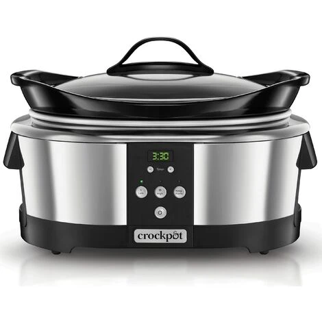 Crock-Pot Pentola Per Cottura Lenta, Slow Cooker, 5.7 Litri, Fino A 6-8 Persone, Spegnimento Automatico, 2 Impostazioni Cottura E Funzione Mantenimento In Caldo Automatica, 230 W, Ceramica, Argento 1 Crock-Pot Pentola Per Cottura Lenta, Slow Cooker, 5.7 Litri, Fino A 6-8 Persone, Spegnimento Automatico, 2 Impostazioni Cottura E Funzione Mantenimento In Caldo Automatica, 230 W, Ceramica, Argento