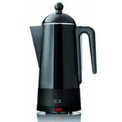 C3 30-30254 Caffettiera Di Design Con Filtro Percolatore Eco, Capacità 2 - 6 Tazze, In Acciaio Inox Laccato, Colore: Nero