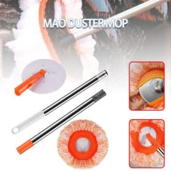 Mocio Per Pulizia Rotante Con Manico Regolabile Mocio Per Pulizia Inerte Per Detergente Per Vetri Per Pavimenti, Soffitti, Pareti Domestiche 1 Pz -Rowenta Negozio 79448641 4