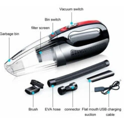 Potente Aspirapolvere Portatile Ad Aspirazione, Aspirapolvere Portatile Senza Fili Ricaricabile Per La Pulizia Di Peli Di Animali Domestici E Polvere Di Ghiaia Per Auto, Nero -Rowenta Negozio 81290189 3