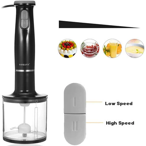 Frullatore Immersione 800W Multifunzione 5in1 Lama Bicchiere Mixer Tritatutto 2 Frullatore Immersione 800W Multifunzione 5in1 Lama Bicchiere Mixer Tritatutto - immagine 2