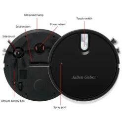 MINKUROW Robot Aspirapolvere Multifunzione 5 In 1, Aspirazione Potente E Intelligente Per Evitare Ostacoli, Pulizia Ultra Fine Per Marmo, Piastrelle In Ceramica, Pavimenti In Legno - Nero -Rowenta Negozio 85700392 3