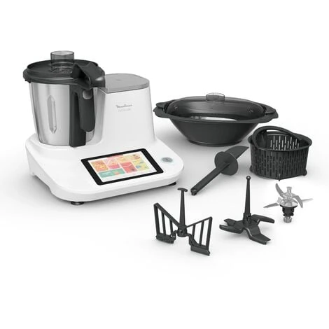 Moulinex Hf506111 Click & Cook Robot Da Cucina Multifunzione, 1400 W, 3.6L, Da 30 A 120 °C, Bianco 1 Moulinex Hf506111 Click & Cook Robot Da Cucina Multifunzione, 1400 W, 3.6L, Da 30 A 120 °C, Bianco