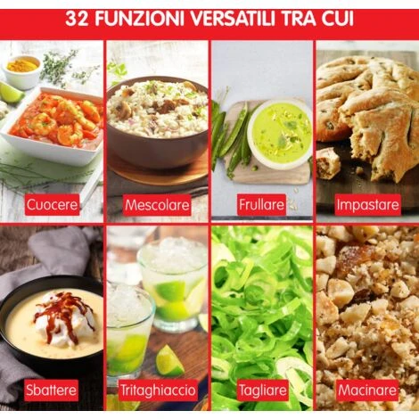 Moulinex Hf506111 Click & Cook Robot Da Cucina Multifunzione, 1400 W, 3.6L, Da 30 A 120 °C, Bianco 2 Moulinex Hf506111 Click & Cook Robot Da Cucina Multifunzione, 1400 W, 3.6L, Da 30 A 120 °C, Bianco - immagine 2