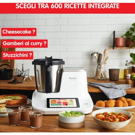 Moulinex Hf506111 Click & Cook Robot Da Cucina Multifunzione, 1400 W, 3.6L, Da 30 A 120 °C, Bianco 3 Moulinex Hf506111 Click & Cook Robot Da Cucina Multifunzione, 1400 W, 3.6L, Da 30 A 120 °C, Bianco - immagine 3