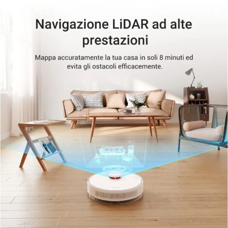 Dreame D10 Plus Robot Aspirapolvere Lavapavimenti Con Svuotamento Automatico Polvere, Navigazione LiDAR Rilevamento Ostacoli, Aspirazione 4000Pa Tappeti Peli Animali, Autonomia 170min, WiFi/APP/Alexa 2 Dreame D10 Plus Robot Aspirapolvere Lavapavimenti Con Svuotamento Automatico Polvere, Navigazione LiDAR Rilevamento Ostacoli, Aspirazione 4000Pa Tappeti Peli Animali, Autonomia 170min, WiFi/APP/Alexa - immagine 2