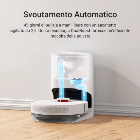 Dreame D10 Plus Robot Aspirapolvere Lavapavimenti Con Svuotamento Automatico Polvere, Navigazione LiDAR Rilevamento Ostacoli, Aspirazione 4000Pa Tappeti Peli Animali, Autonomia 170min, WiFi/APP/Alexa 4 Dreame D10 Plus Robot Aspirapolvere Lavapavimenti Con Svuotamento Automatico Polvere, Navigazione LiDAR Rilevamento Ostacoli, Aspirazione 4000Pa Tappeti Peli Animali, Autonomia 170min, WiFi/APP/Alexa - immagine 4
