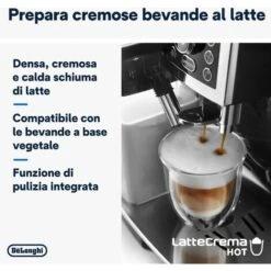 De'Longhi Perfetto Magnifica S Cappuccino ECAM23.460.B Macchina Da Caffè Automatica Per Espresso E Cappuccino, Caffè In Grani O In Polvere, LatteCrema System, Spegnimento Programmabile, Nero -Rowenta Negozio 86326880 3