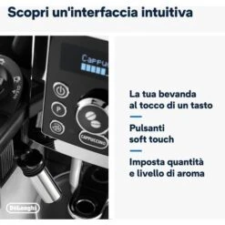 De'Longhi Perfetto Magnifica S Cappuccino ECAM23.460.B Macchina Da Caffè Automatica Per Espresso E Cappuccino, Caffè In Grani O In Polvere, LatteCrema System, Spegnimento Programmabile, Nero -Rowenta Negozio 86326880 4