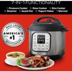 Instant Pot Electric Pressure Cooker Duo Mini 3L, 7-in-1 Multi-Cooker, Stainless Steel Pressure Cooker, 700 W -Rowenta Negozio 86327881 3
