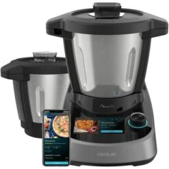 Cecotec Robot Di Cucina Multifunzione Mambo Touch Con Caraffa Habana. 1600 W, 37 Funzioni, Schermo TFT Da 5 Con Ricettario, APP, Bilancia E Caraffa In Acciaio Inox, 3,3 Litri