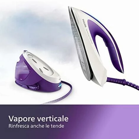 Philips PerfectCare Performer Ferro Da Stiro Con Caldaia- 2600W, Colpo Di Vapore 450g, Pressione 6,5 Bar, Tecnologia OptimalTEMP, Serbatoio 1,8 L, Viola/Bianco (GC8752/30) 3 Philips PerfectCare Performer Ferro Da Stiro Con Caldaia- 2600W, Colpo Di Vapore 450g, Pressione 6,5 Bar, Tecnologia OptimalTEMP, Serbatoio 1,8 L, Viola/Bianco (GC8752/30) - immagine 3
