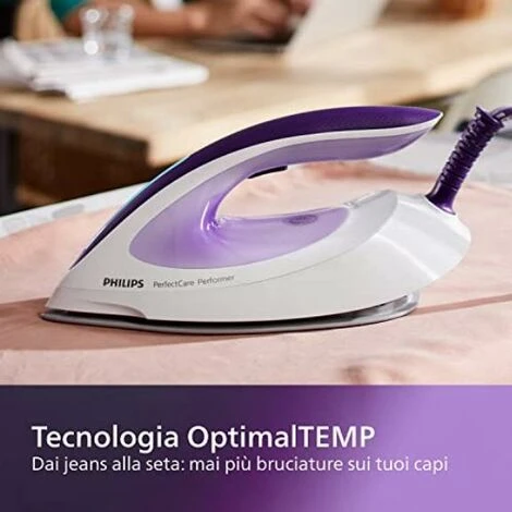 Philips PerfectCare Performer Ferro Da Stiro Con Caldaia- 2600W, Colpo Di Vapore 450g, Pressione 6,5 Bar, Tecnologia OptimalTEMP, Serbatoio 1,8 L, Viola/Bianco (GC8752/30) 4 Philips PerfectCare Performer Ferro Da Stiro Con Caldaia- 2600W, Colpo Di Vapore 450g, Pressione 6,5 Bar, Tecnologia OptimalTEMP, Serbatoio 1,8 L, Viola/Bianco (GC8752/30) - immagine 4