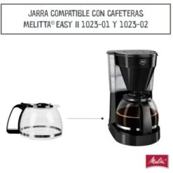 Melitta Caraffa Di Ricambio In Vetro Per Macchina Da Caffè A Goccia, Easy II 1023-02, Nera, Borosilicato -Rowenta Negozio 86658862 3