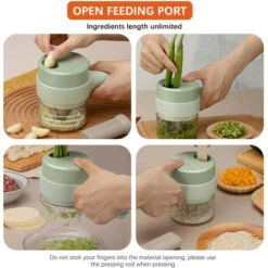 Tritatutto Elettrico Portatile 4 In 1 Set Tagliaverdure Wireless Tritaverdure E Tritacarne Con Alimentazione USB Per Cucinare In Cucina-1 Confezione (verde, Confezione Da 1) 9 Tritatutto Elettrico Portatile 4 In 1 Set Tagliaverdure Wireless Tritaverdure E Tritacarne Con Alimentazione USB Per Cucinare In Cucina-1 Confezione (verde, Confezione Da 1) -Rowenta Negozio 86857756 5